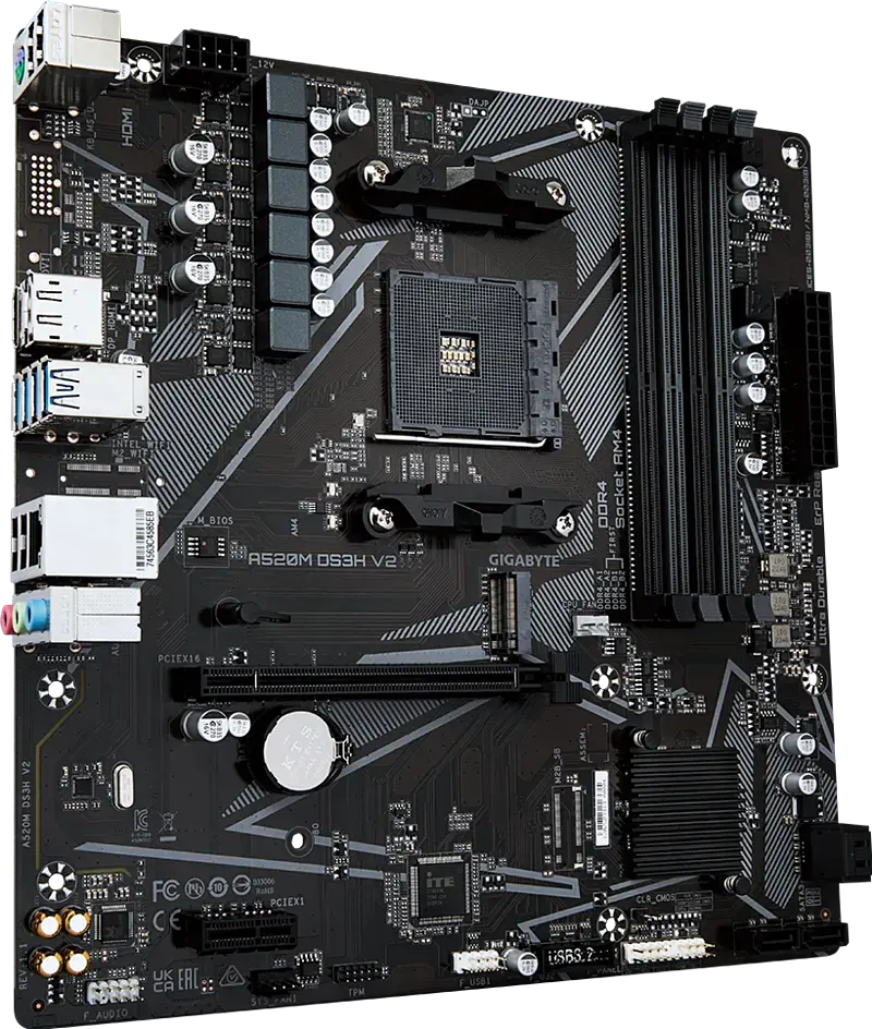 Материнська плата Gigabyte A520M DS3H V2 Socket AM4 (A520M DS3H V2) - фото 2
