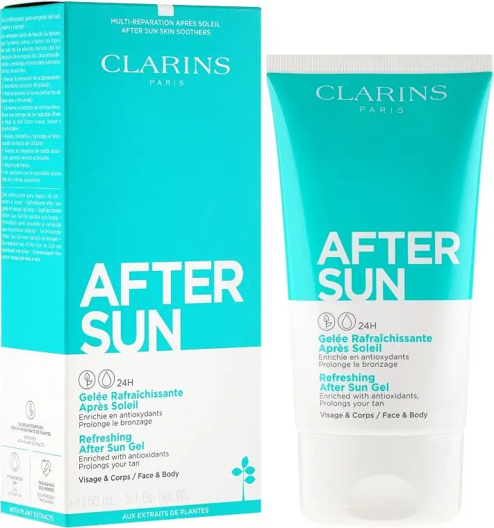 Освіжальний гель після засмаги для обличчя і тіла 150 мл Clarins Refreshing After Sun Gel 24H - фото 2