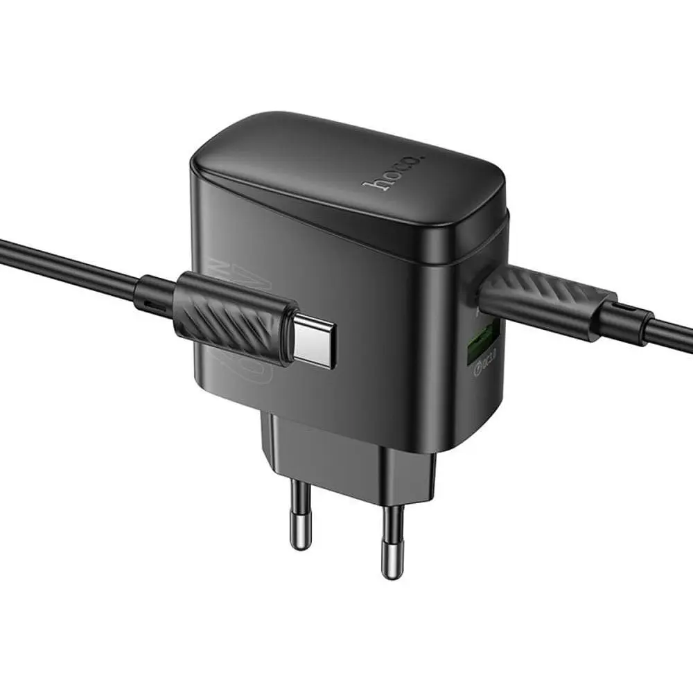 Адаптер зарядное устройство с боковыми выходами Hoco CS63A Bright 65 W (2 порта 1 A1C) + кабель C-C - фото 4