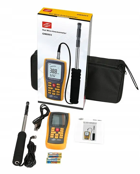 Термоанемометр професійний USB 0,3-30 м/с, 0-45 °C BENETECH GM8903 - фото 3