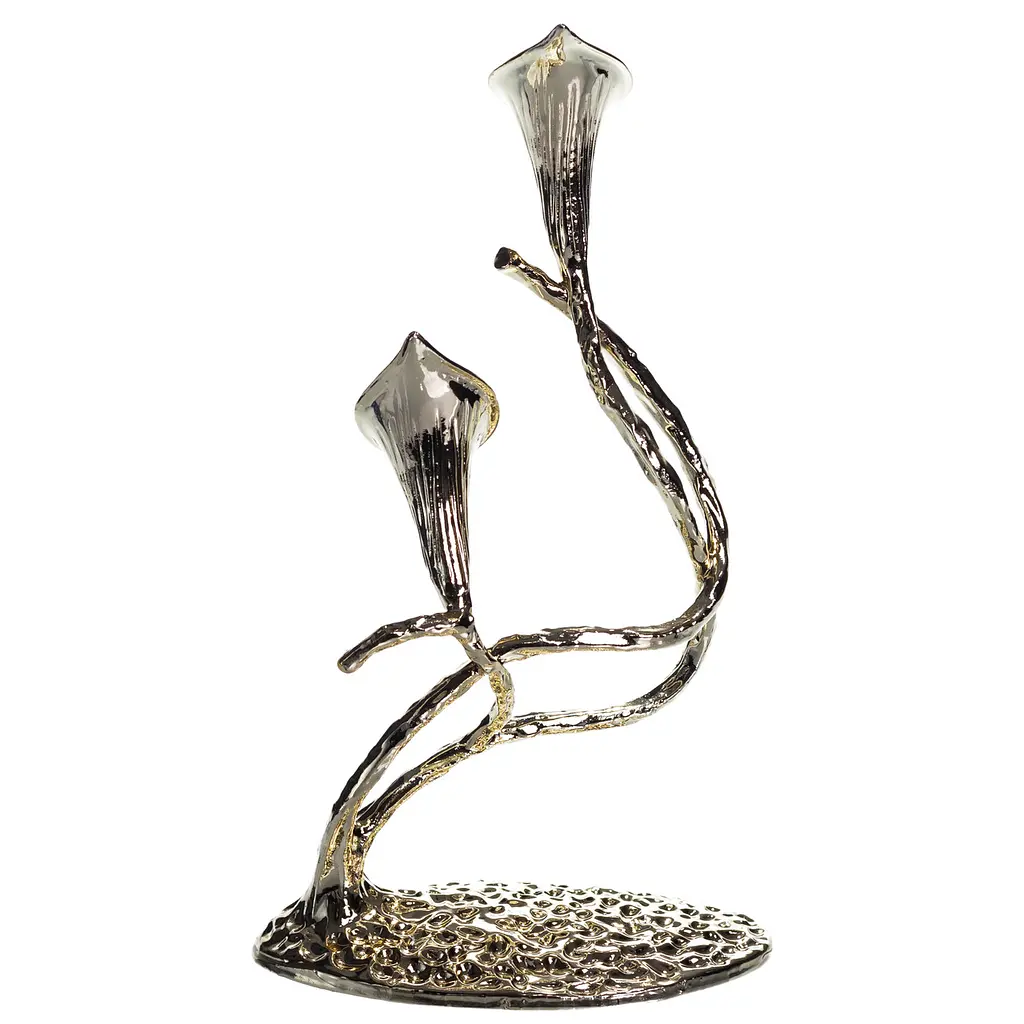 Декоративна фігурка Yiwu Calla Lilies 14х8х25 см металева статуетка колекційна для дому квітка калли декор на камін HP-7-19 - фото 4
