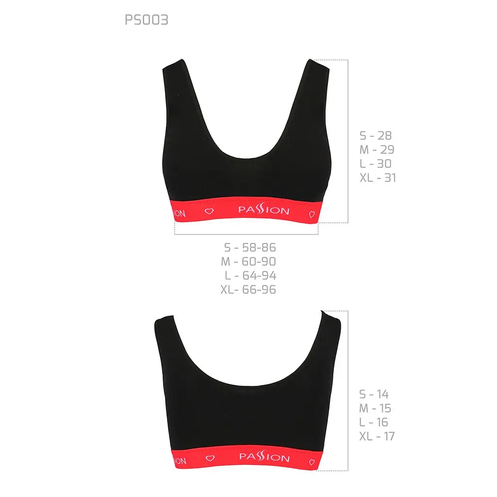 Спортивний топ на широких бретелях Passion PS003 TOP XL, black - фото 6
