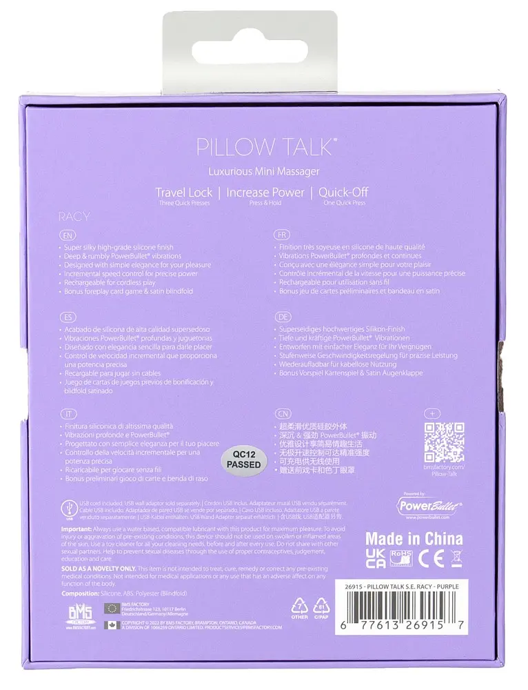 Вібратор Pillow Talk Racy Special Edition 12.7 см фіолетовий - фото 11