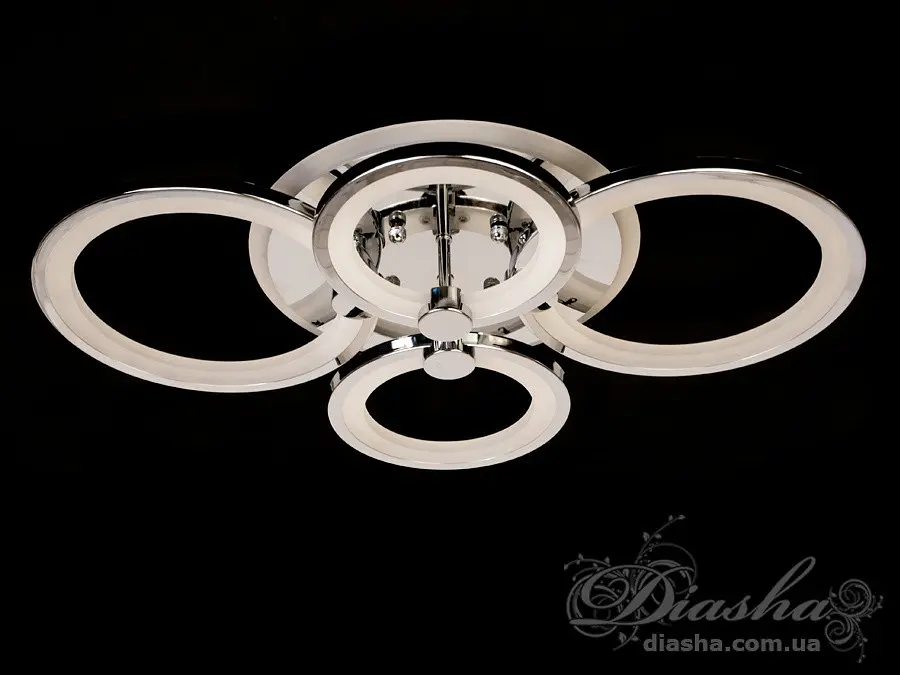 Стельова LED-люстра Diasha 8022/4HR 70W, 3 кільця, 3 кольори світла, Ø40×62 см, диммер, пульт - фото 4