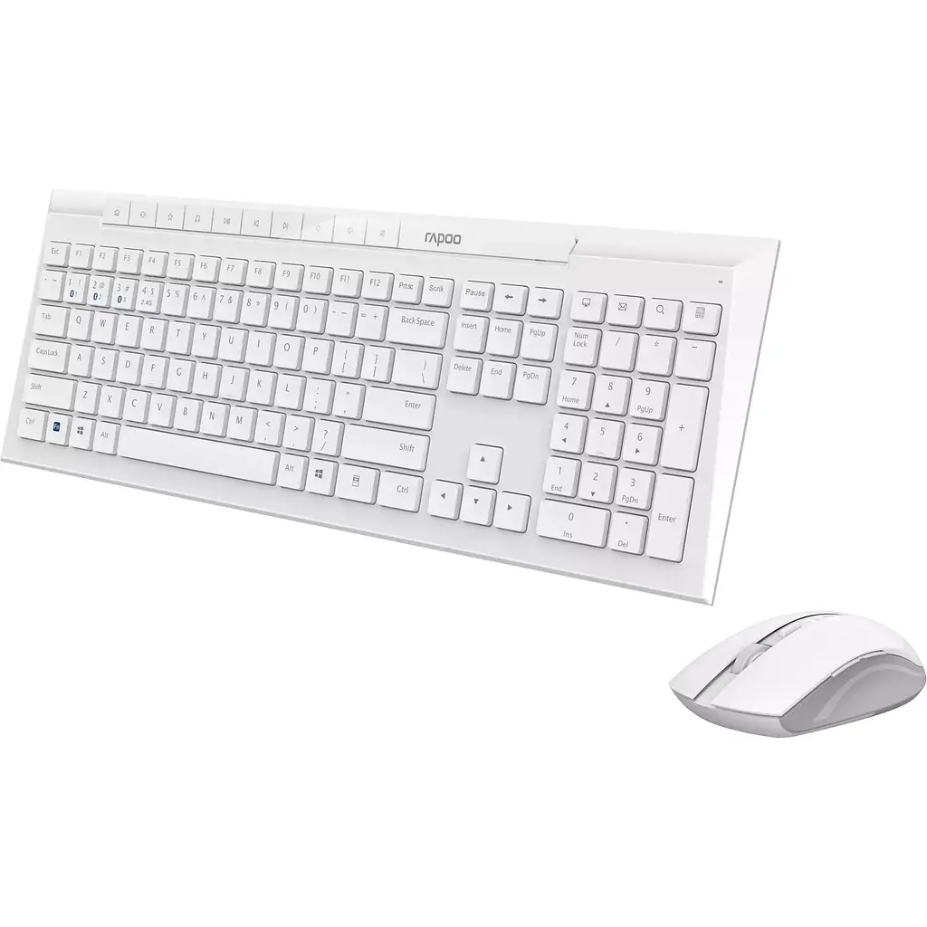 Комплект RAPOO 8210M Multi-mode Wireless Keyboard & Mouse Desktop Set white (13588) - фото 3