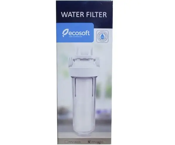 Ecosoft Cold 10, Екософт, Фільтр магістральний механічної очистки для холодної води, прозорий, 5 мкм, 3/4 - фото 3