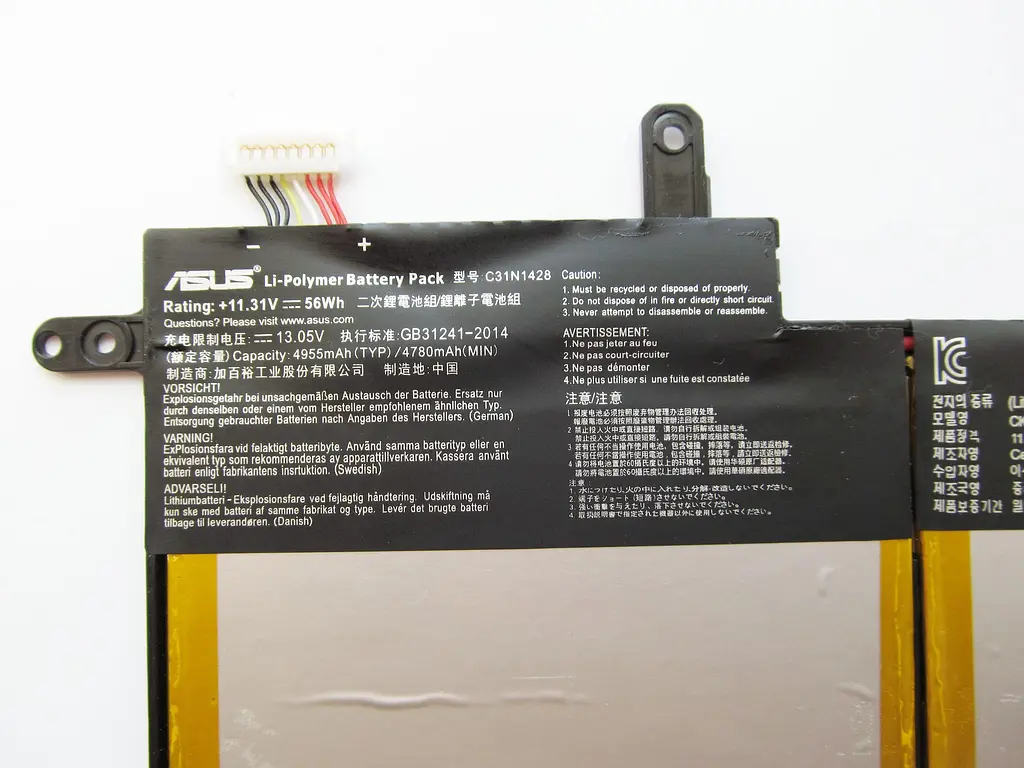 Акумулятор для ноутбука Asus UX305LA C31N1428, 4955 mAh (56Wh), 6cell, 11.31V, Li-Pol, чорний - фото 3