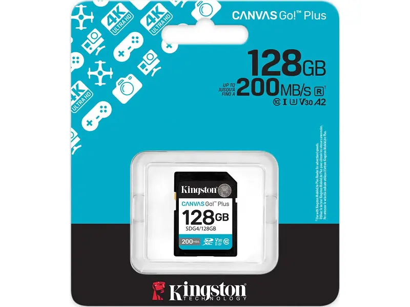 Карта пам'яті Kingston Canvas Go! Plus SDXC UHS-I U3 V30 Class 10 128 GB (SDG4/128GB) - фото 3