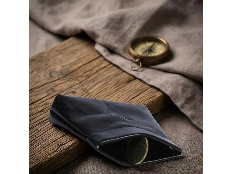 Жіноча монетниця із натуральної шкіри Italico 1615 nero Чорна 10x9 см TONY PEROTTI acs0032552 - фото 5