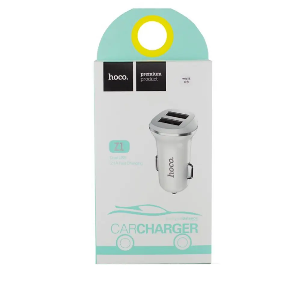 АЗП Hoco Z1 double ported Car Charger 2USB 2.1 A Black - фото 2