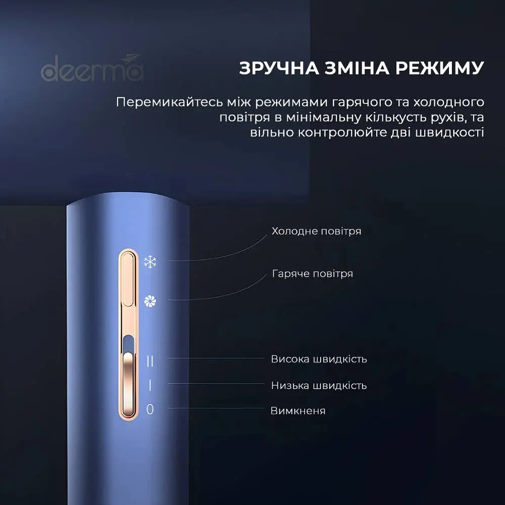 Фен Deerma DEM-CF15W 2000 Вт (синий) - фото 9
