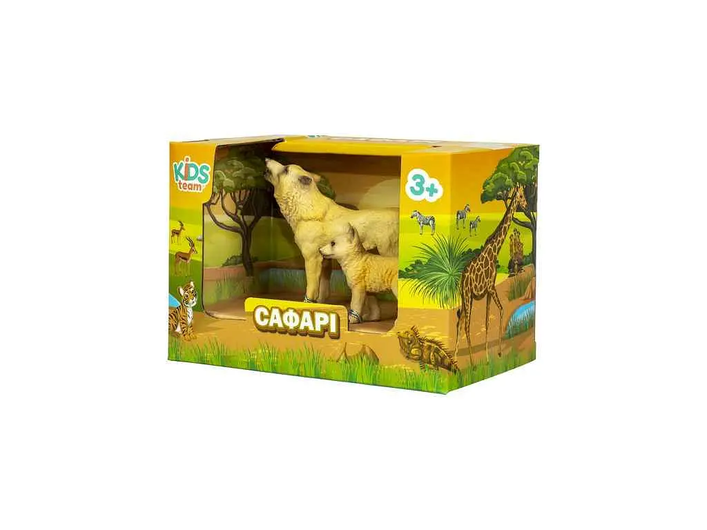 Фігурка KIDS TEAM ANIMALS тварини "Сафарі" Q9899-A34 Вовк і вовченя в асорт. - фото 4