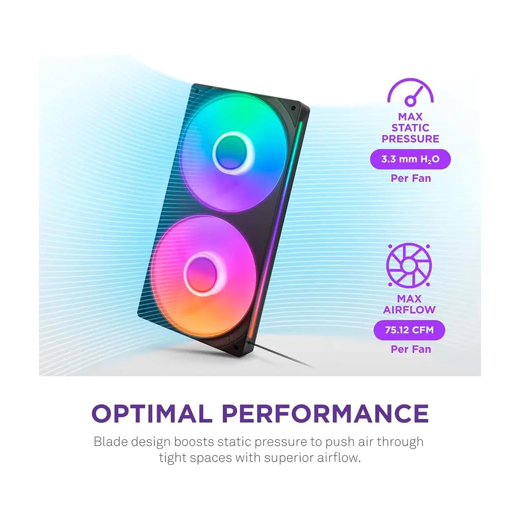 Кулер до корпусу NZXT F240 RGB Core Fan (Single Frame) - Black (RF-U24HF-B1) - фото 2
