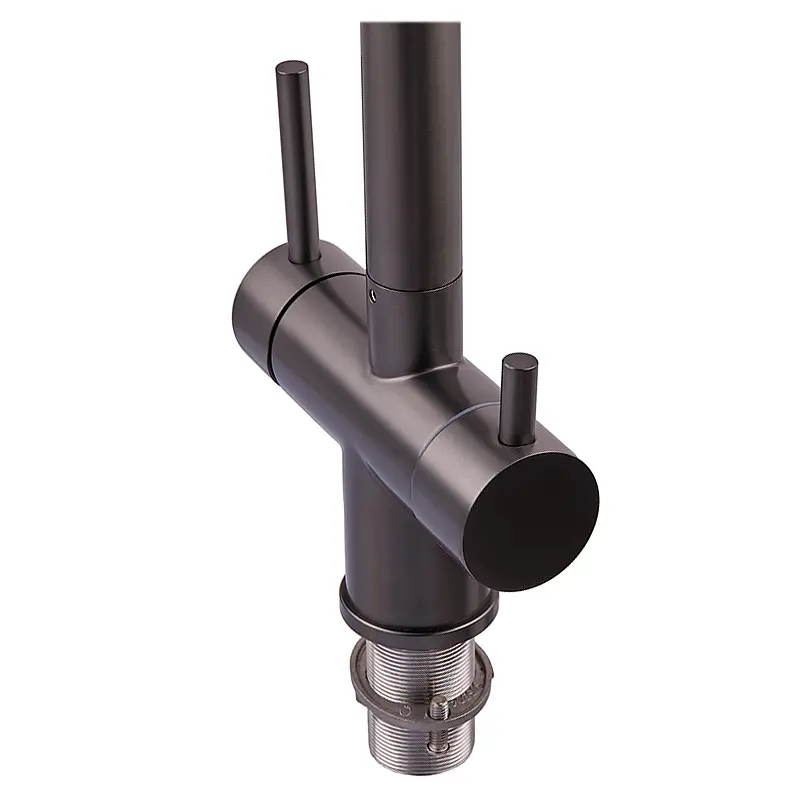 Смеситель для кухни на две воды с гибким изливом Zerix KIT-021 graphite ZX5559 Графит - фото 3