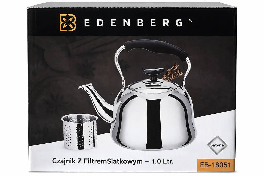 Заварювальний чайник Edenberg EB-18051 1,0 л із фільтром нержавіючої сталі Сріблястий - фото 3