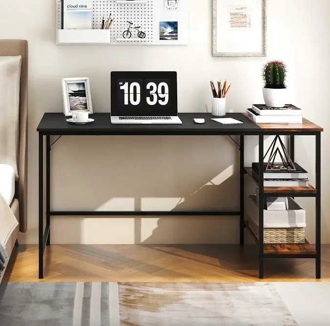 Комп'ютерний стіл Costway Tiffany з двома полицями в стилі Loft - фото 3