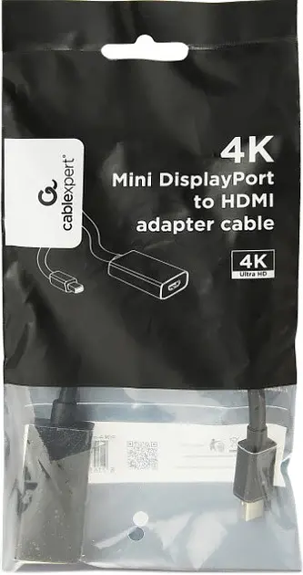 Адаптер-перехідник 0,15м Mini DisplayPort to HDMI Cablexpert - фото 2