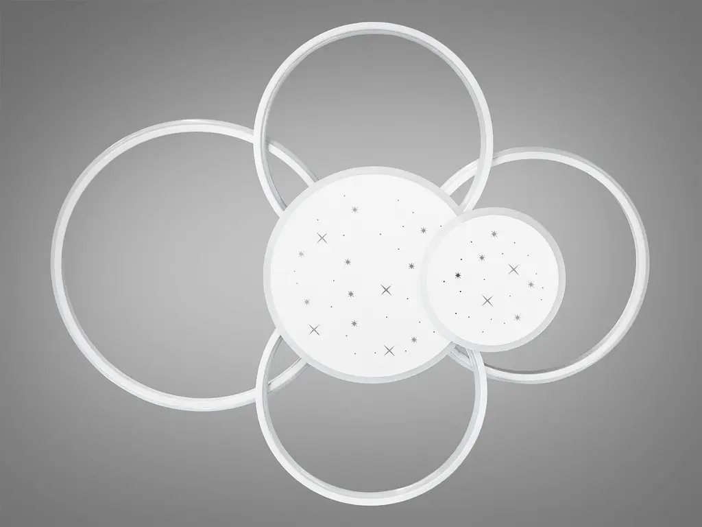 Люстра стельова LED Diasha 2448WH dimmer 2448WH, 115W, 68 см, біла, сучасний стиль для вітальні, спальні, кухні, офісу - фото 4