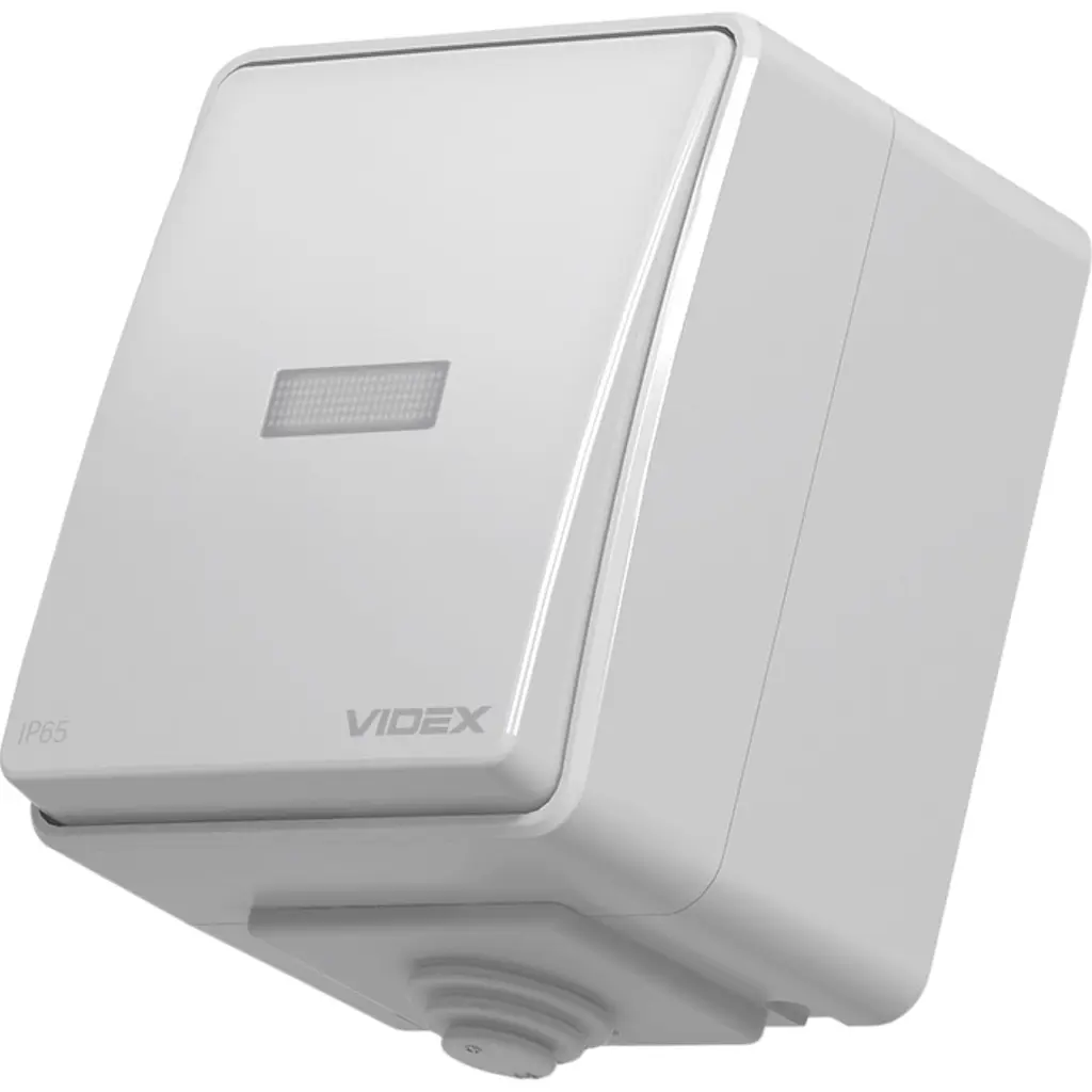Вимикач зовнішній одноклавішний Videx Binera з підсвіткою сірий IP 65 1 шт. - фото 2