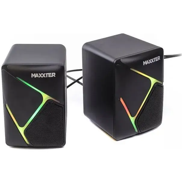 Акустическая система Maxxter CSP-U004RGB USB Black (CSP-U004RGB) - фото 1