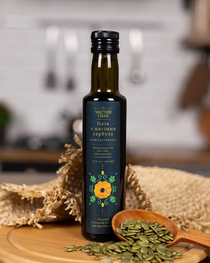 Олія холодного віджиму (Extra Virgin) з насіння гарбуза Чистий Смак 250 мл - фото 3