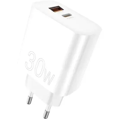 Зарядний пристрій WUW C208 1xUSB-C PD 30 Вт + 1xUSB QC 3.0 18 Вт білий (6972573333417) - фото 3
