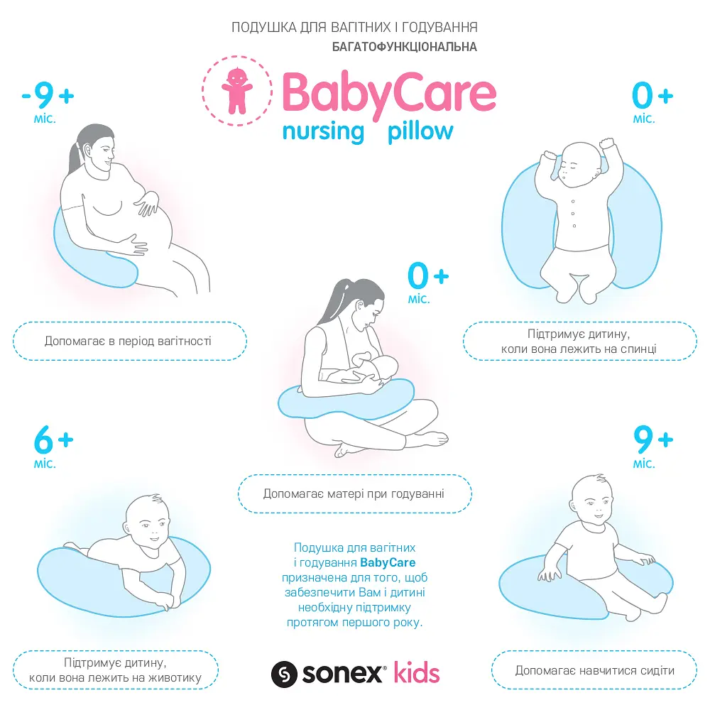 Подушка для кормления Sonex BabyCare розовая (SO102496) - фото 4