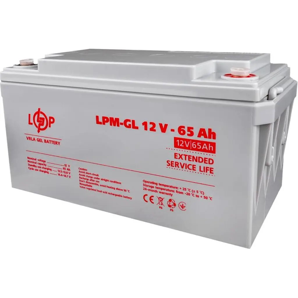Акумулятор LogicPower GEL 12V/65Ah/780Wh [3869] [109030] - фото 3