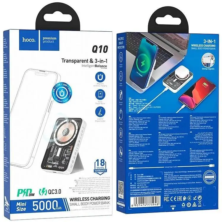 Портативная батарея Hoco Q10 5000 mAh White - фото 5