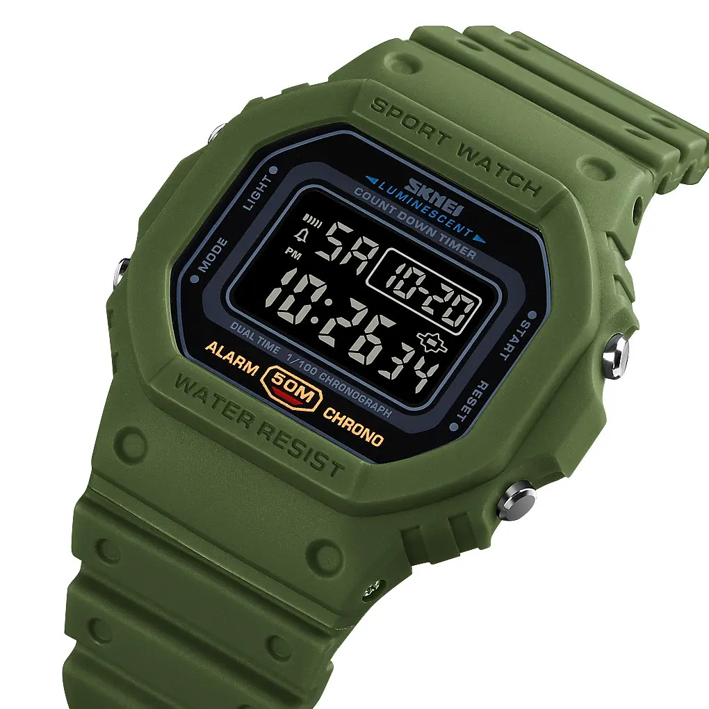 Наручний годинник чоловічий Skmei 1628 Army Green - Black, 1628AGBK (12263) - фото 2