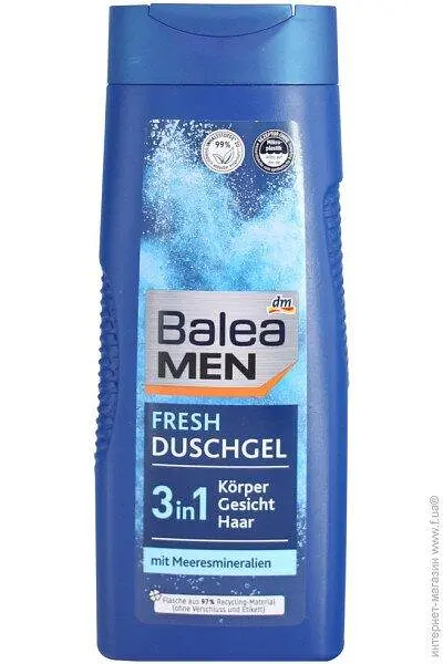 Гель для душу чоловічий освіжаючий Balea men fresh 3в1 300мл.