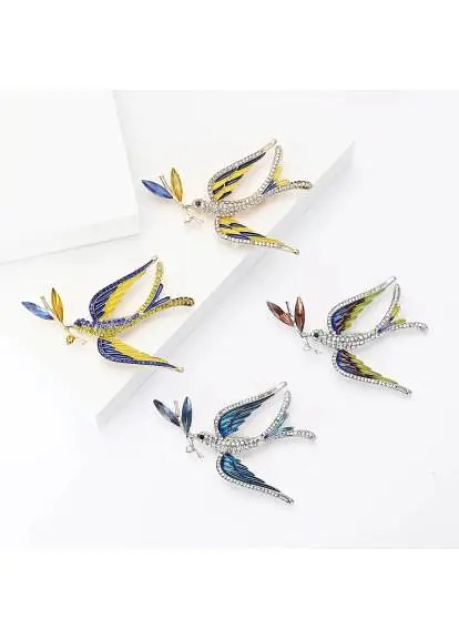 Брошь Птица брошь-булавка символ Украины патриотическая желто-голубая - фото 4