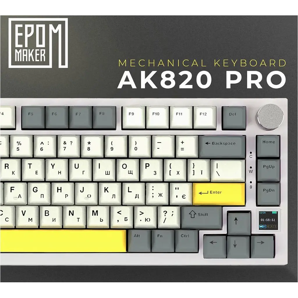Клавиатура Epomaker Ajazz AK820 Pro Flying Fish Switch White AK820-PRO-W-FF [128080] - фото 7