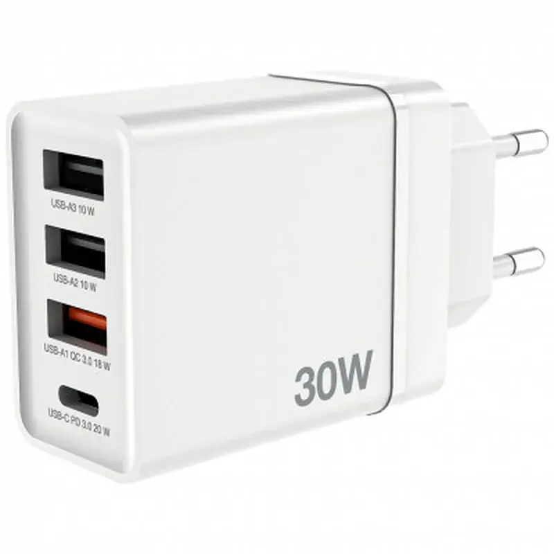 Зарядний пристрій Verbatim USB 30W PD3.0 4-ports white (49701) - фото 4