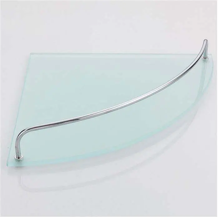 Полиця скляна кутова 250x250 Frap F1921-1 4/24, Хром - фото 3