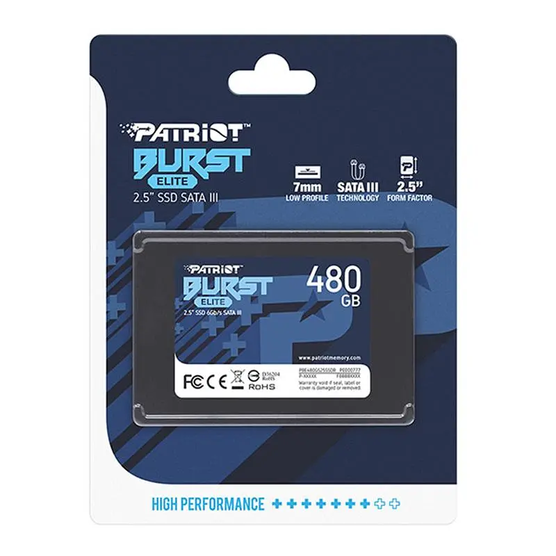 Накопитель SSD 480GB Patriot Burst Elite 2.5 SATAIII TLC (PBE480GS25SSDR) - фото 3