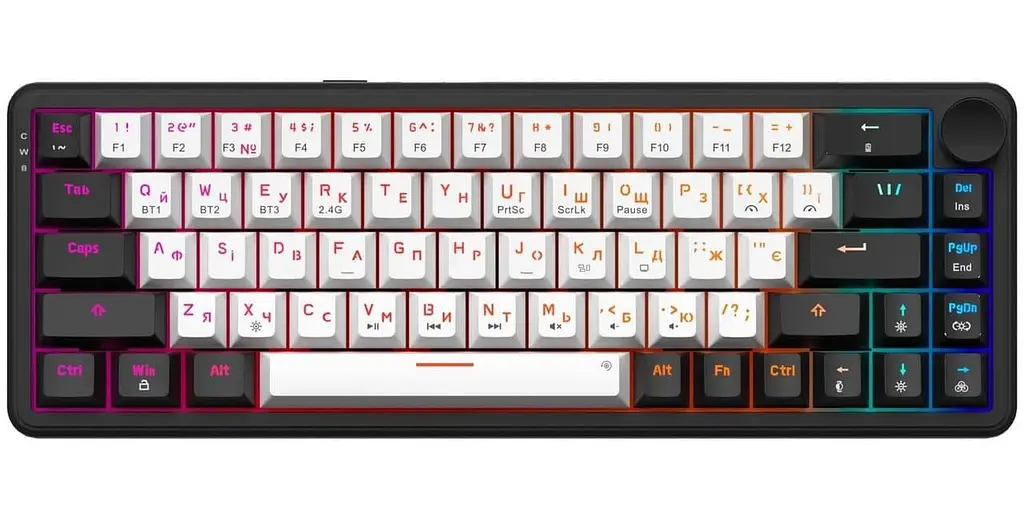 Клавиатура GamePro Asgard Valhalla 65% Compact QLAB Orange Switches (MK210B Pro) - фото 3