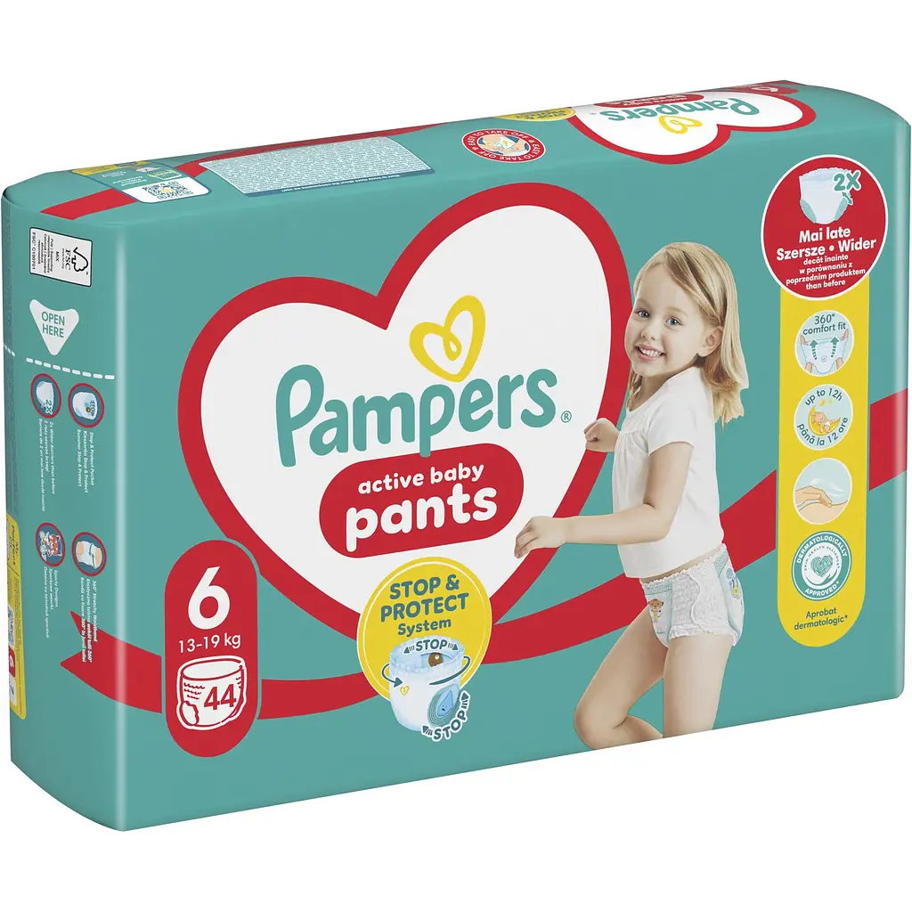  Підгузки-трусики Pampers Active Baby Pants Розмір 6 (13-19 кг) 44 шт.  - фото 2