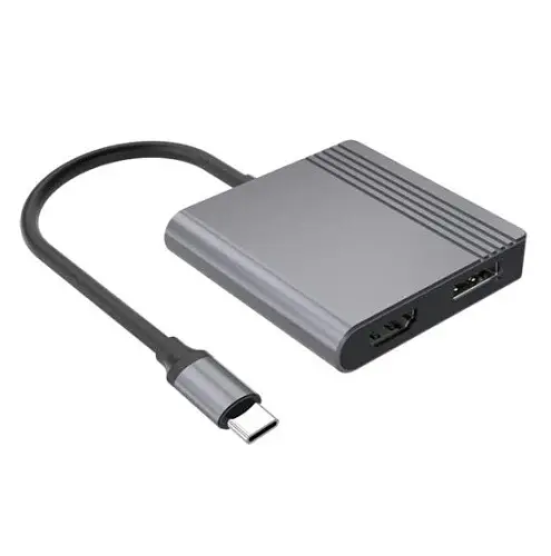 Хаб USB A-CM-HDMIFDPF-01, Black, Type-C 3.2 - HDMI 4K 60 Гц / DP 4K 60 Гц, кабель 18 см Gembird teh0027602 - фото 2