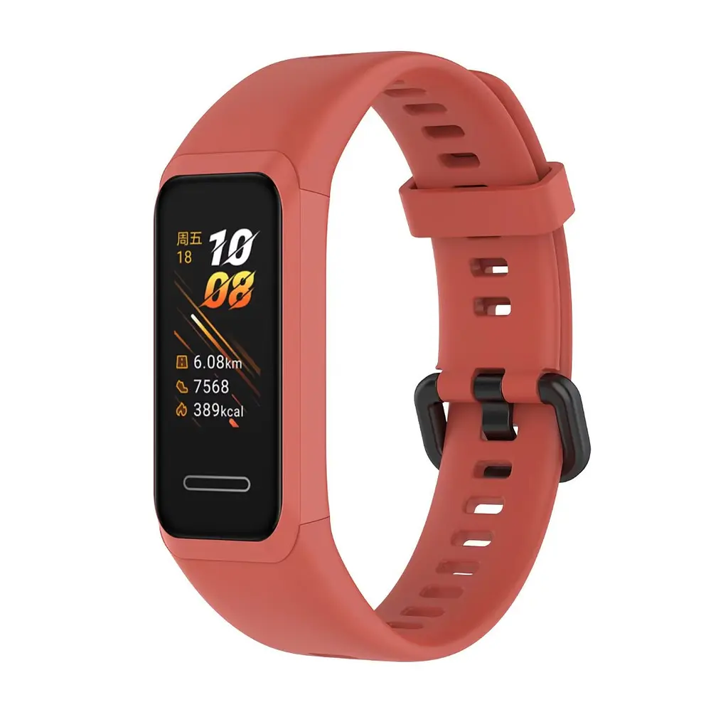 Силиконовый ремешок Primo для фитнеса браслета Huawei Band 4 (ADS-B29) Light Red - фото 3