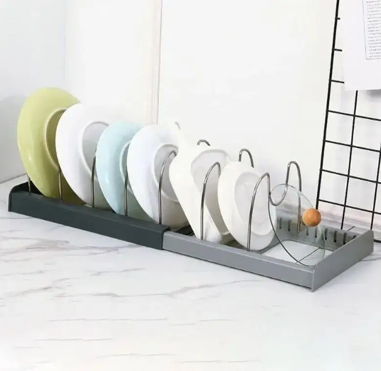 Розсувний тримач для зберігання кришок Dish Rack з неіржавкої сталі - фото 8