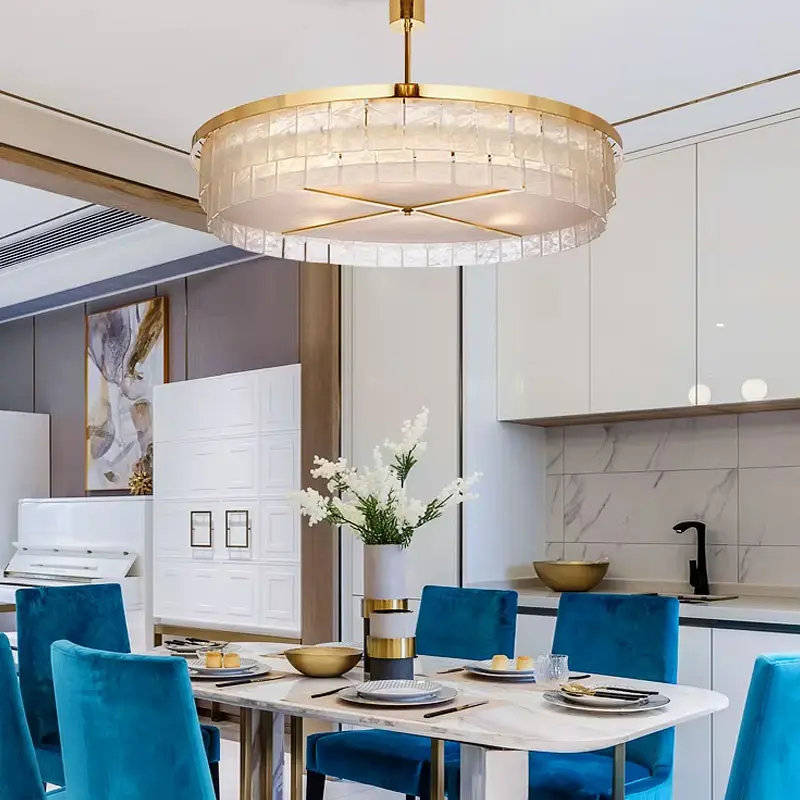 Подвесная люстра с акриловыми матовыми пластинами Ø 80 см Ст. MJ221-800 AB | Line F - фото 5