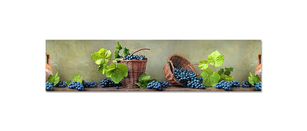 Кухонний фартух Синій Виноград вінілова наклейка ПВХ лоза ягоди Зелений 60х250 см Happy Pocket Z180832 - фото 7
