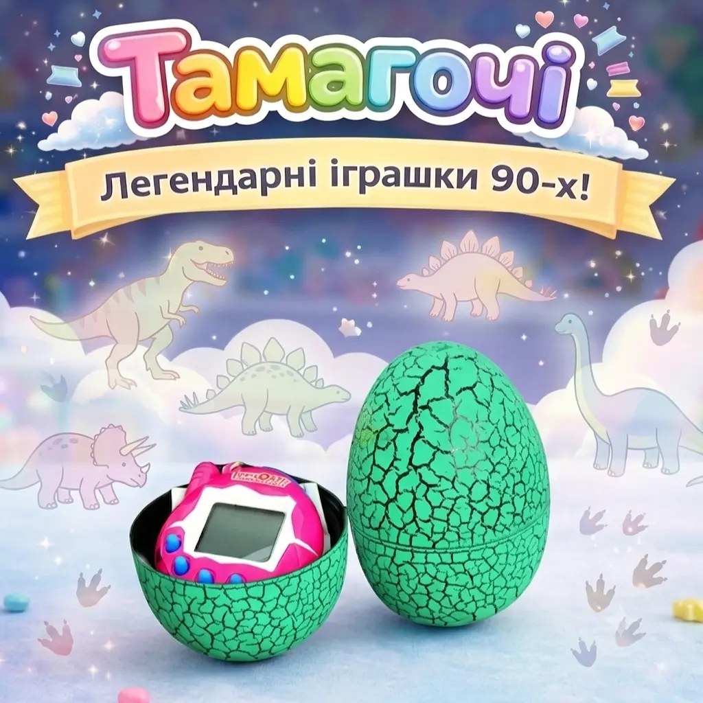 Іграшка-електронний вихованець UFT Eggshell Game Green Тамагочі в яйці динозавра зелена 🦕 - фото 2