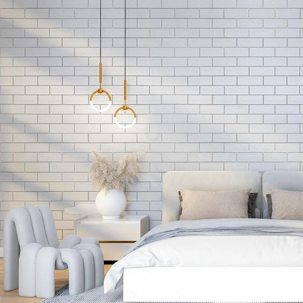 Панель стеновая Sticker Wall 700х700х4мм Белый кирпич с серебром SW-00001502 - фото 5