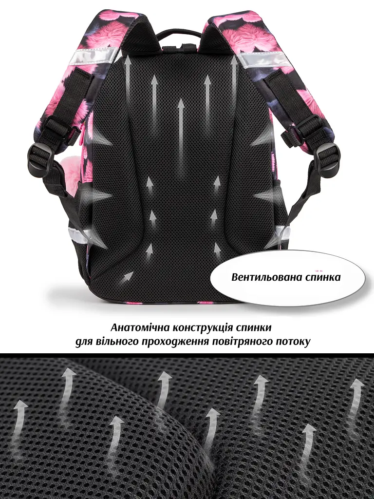 Ортопедичний шкільний рюкзак 3 в 1 з пеналом та мішком для дівчинки School Standard для початкової школи (Full 160-22) - фото 8