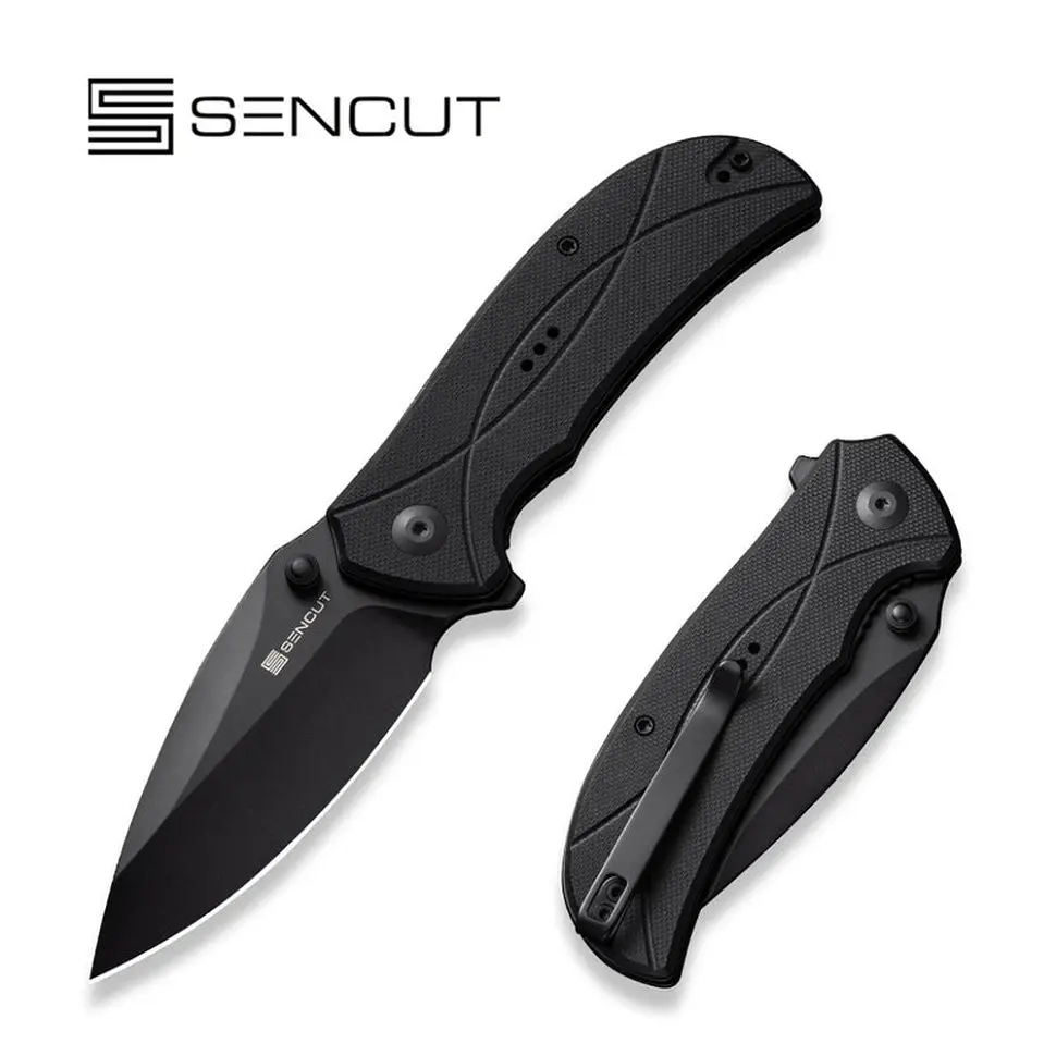 Ніж складний Sencut Hyrax S23097-1 чорний - чорне лезо - фото 9