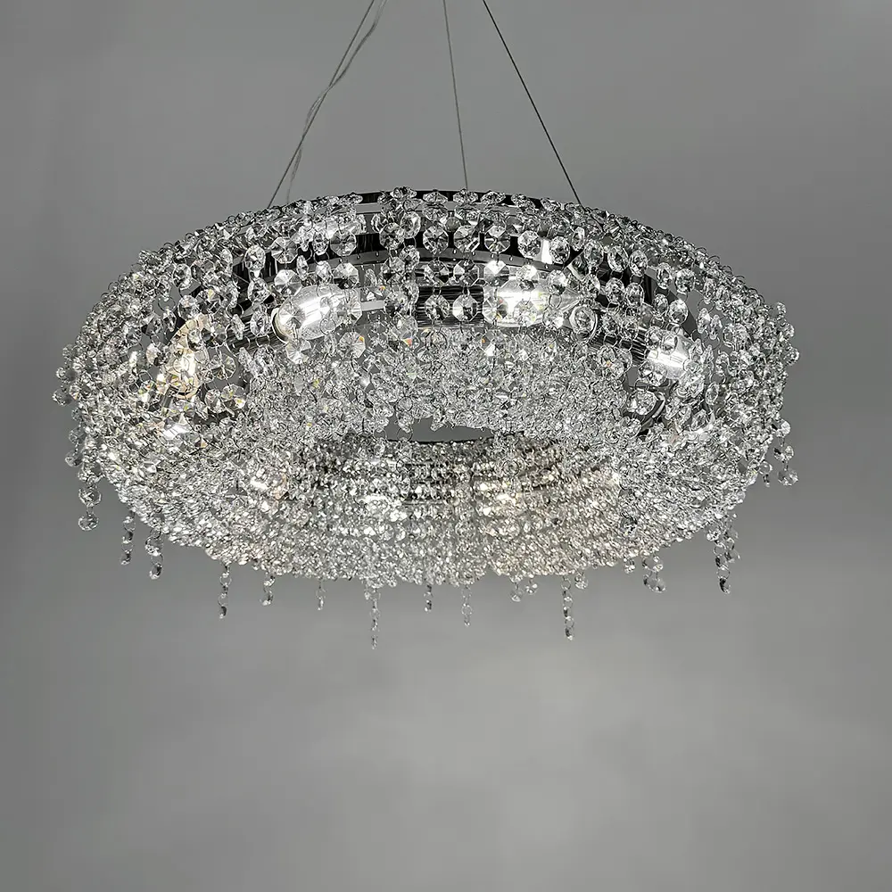 Роскошная хрустальная люстра в 2-х размерах Line.F Диаметр 80см - фото 6