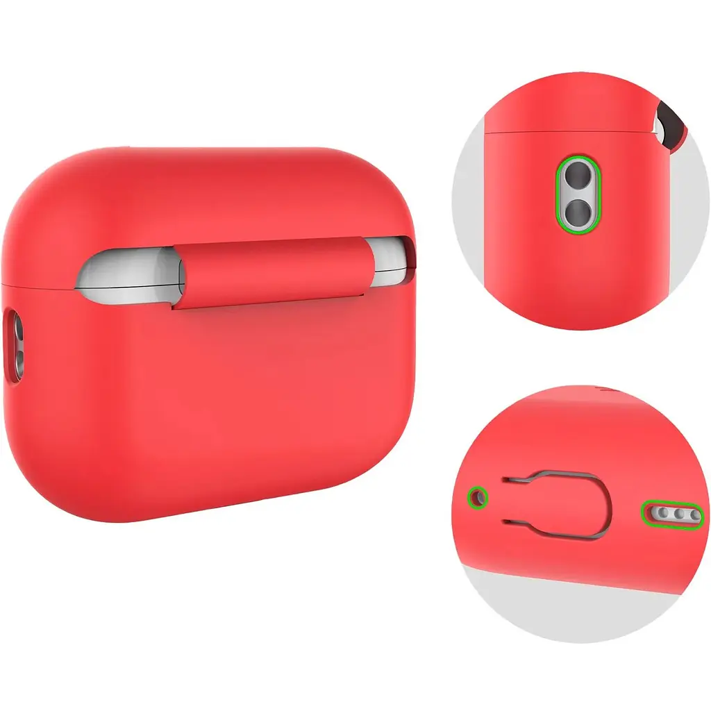 Чехол AhaStyle Colorful Silicone Case для AirPods Pro 2 Red [CP-187-2-C-RD] [133843] - фото 3
