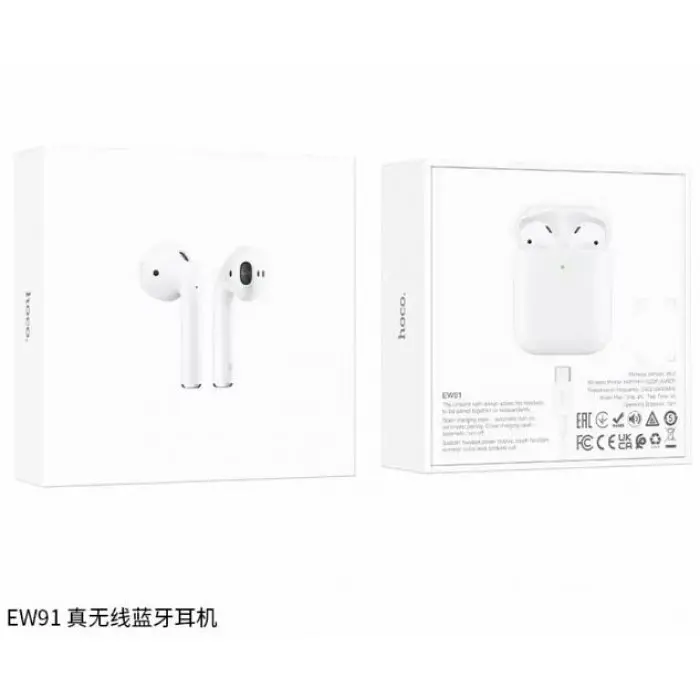 Наушники беспроводные Bluetooth Hoco EW91 вкладыши True wireless stereo headset Белые - фото 3